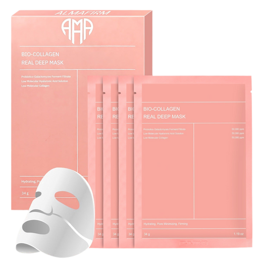 Korean Face Mask with Bio-Collagen, Hyaluronic Acid, Ceramides and Peptides – 1 box (4 pieces)