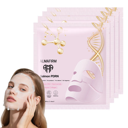 Korean Face Mask with PDRN Salmon DNA, Peptides, Collagen, Panthenol & Niacinamide – 4 Sheets per Box